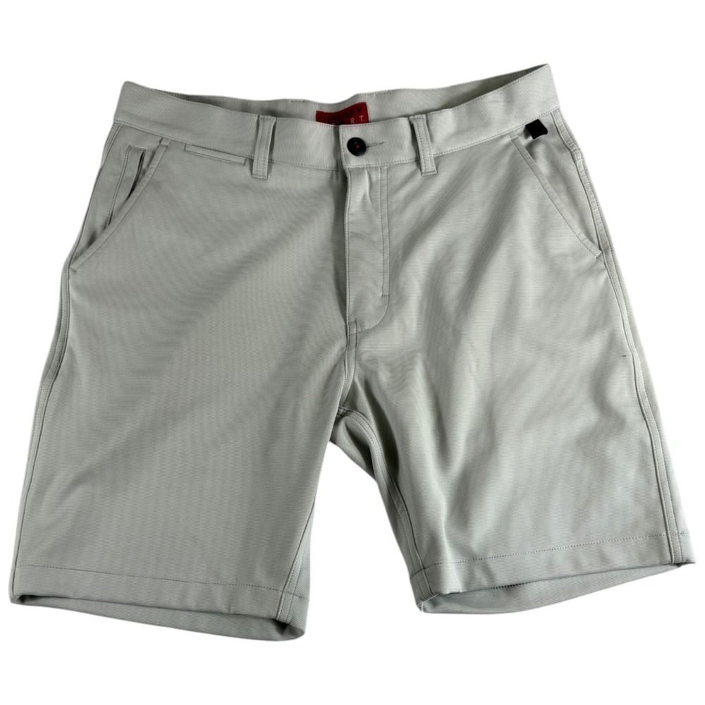 Halsey Breakwater Sport Chino Shorts Mens 32 Gray Stretch Athletic Gym Training